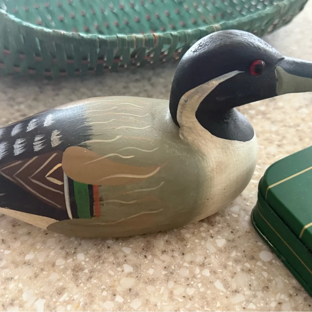 Mallard Duck Bundle! Basket, large duck, mini duck, notes canister